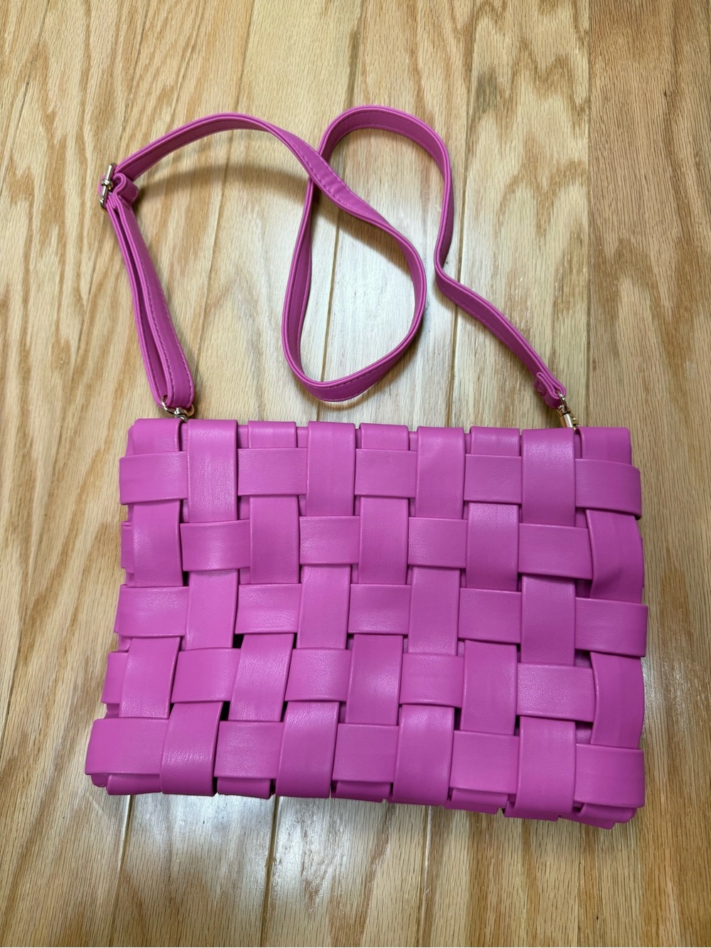 Anthropologie Lindy Woven Clutch pink - Picture 4 of 10
